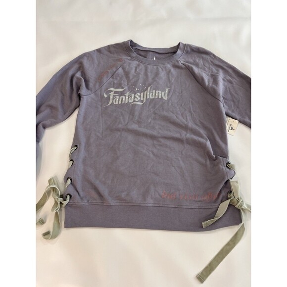 NWT Disney Parks Exclusive Don’t Live in Fantasyland Cosplay Sweater Purple Sz M - Picture 2 of 10